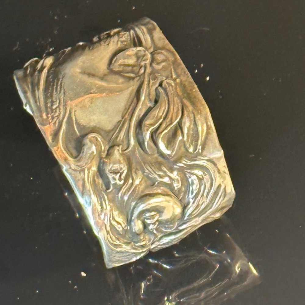 Antique Lady Small Cuff Art Nouveau Bracelet Sterling Silver Victorian Floral